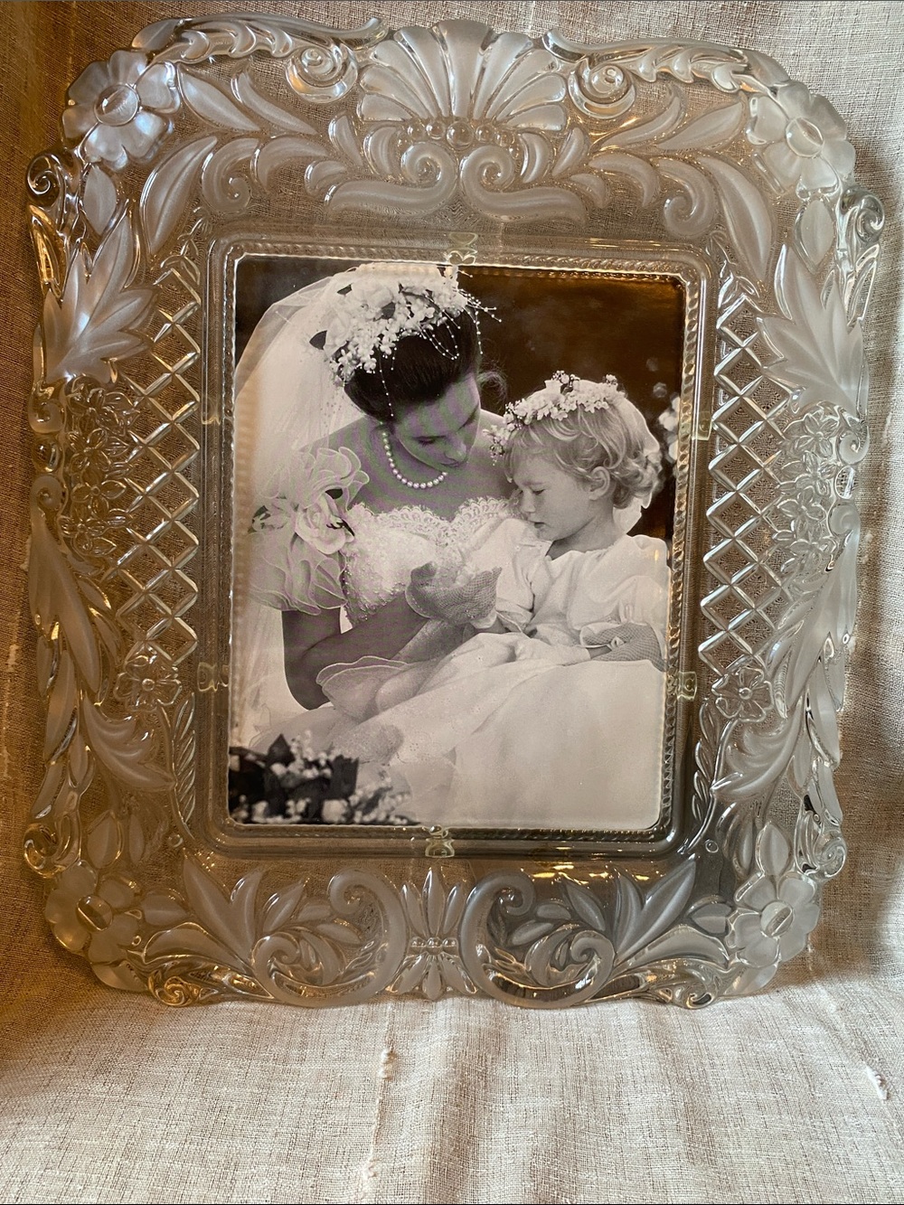 Timeless Love Mikasa Frosted, Embossed Crystal Picture Frame